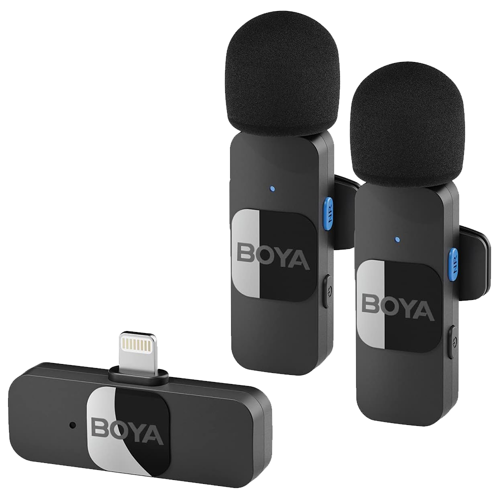 Microfone Boya BY-V2 2TX/RX Wireless - Preto