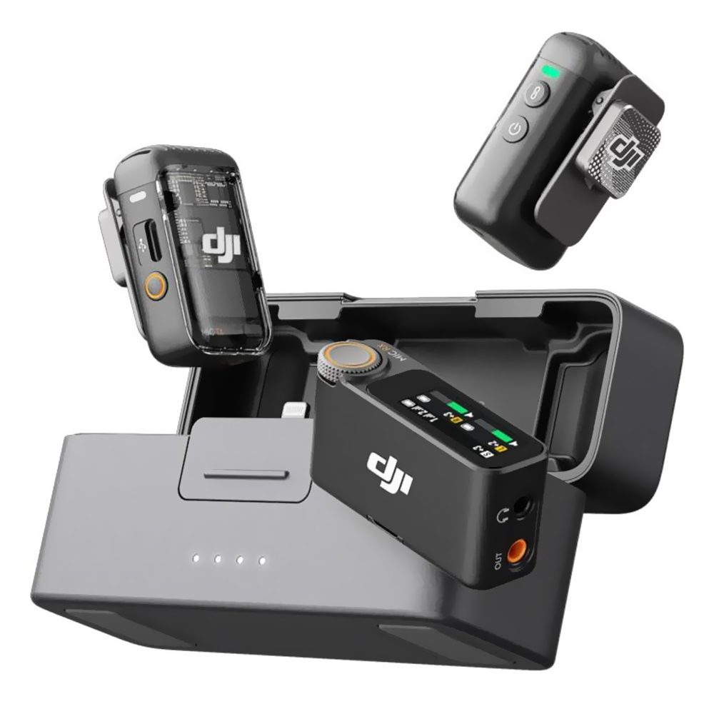 Microfone DJI Mic 2 Wireless / 2TX + 1RX / FCC / Lightning / USB-C - Preto