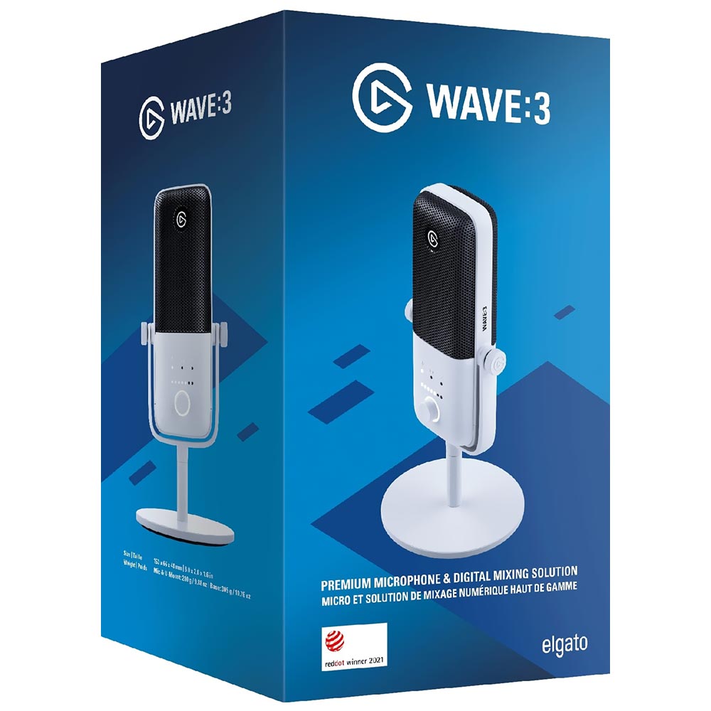 Microfone Elgato Wave 3 Premium Digital - Branco (10MAB9911)