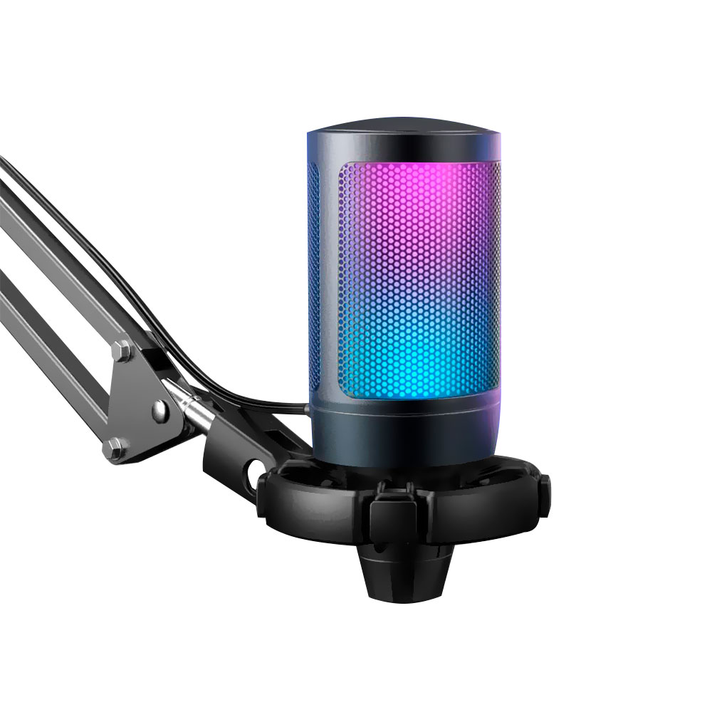 Microfone Fifine A6T Ampligame Podcast RGB - Preto