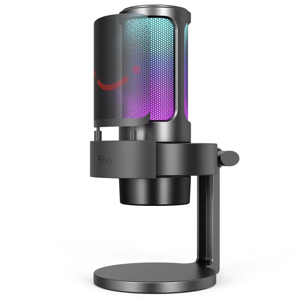 Microfone Fifine A8 Ampligame Condenser Cardioid RGB - Preto
