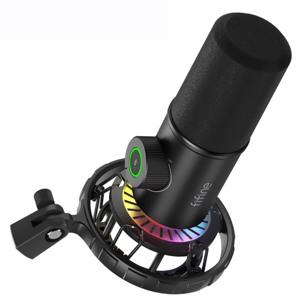 Microfone Fifine K658 Dynamic Podcast RGB - Preto