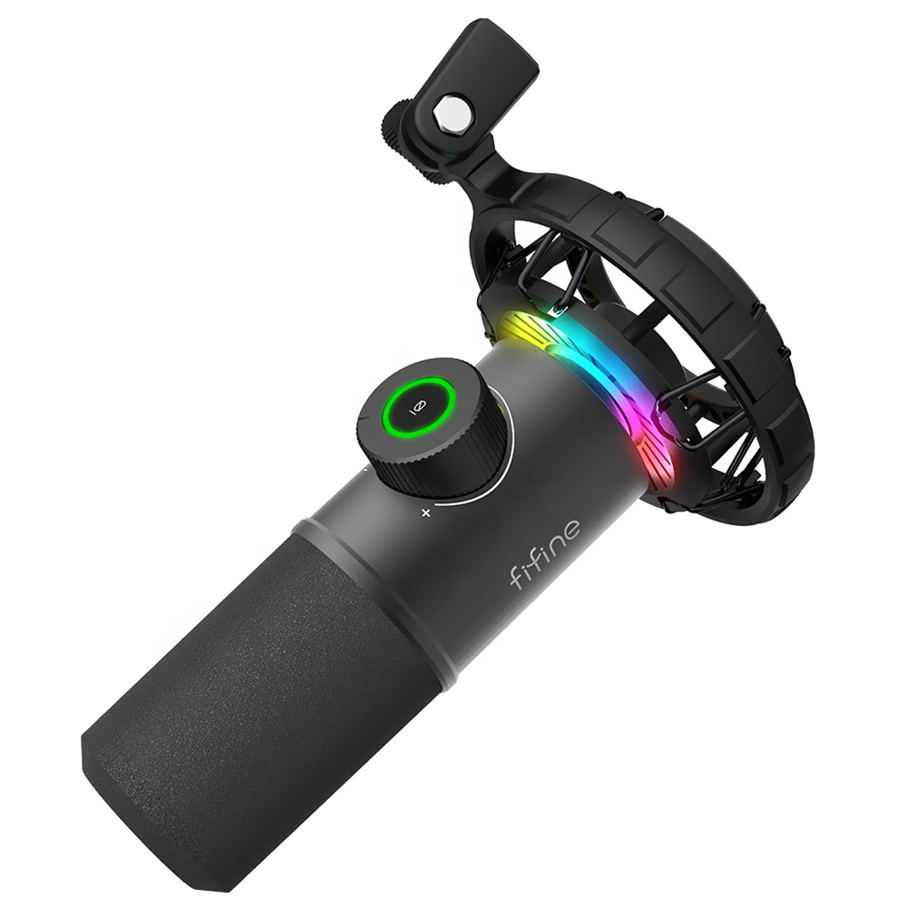 Microfone Fifine K658 Dynamic Podcast RGB - Preto