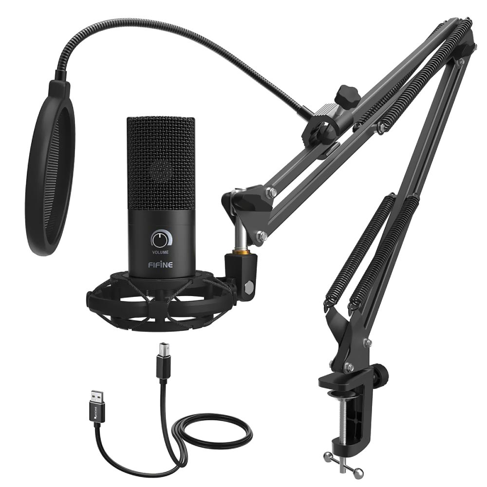 Microfone Fifine T669-PRO3 Dynamic Podcast Streamer KIT RGB - Preto no ...