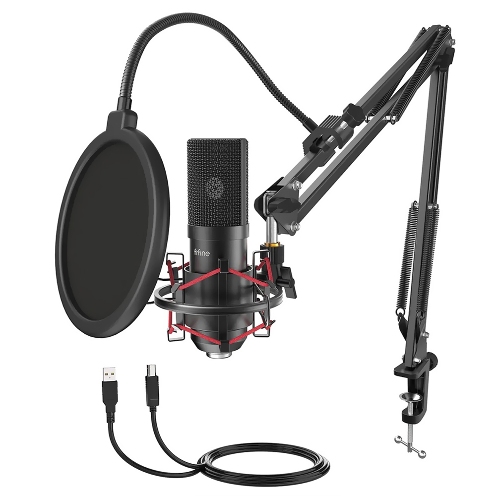 Microfone Fifine T732 Condenser Cardioid Kit - Preto