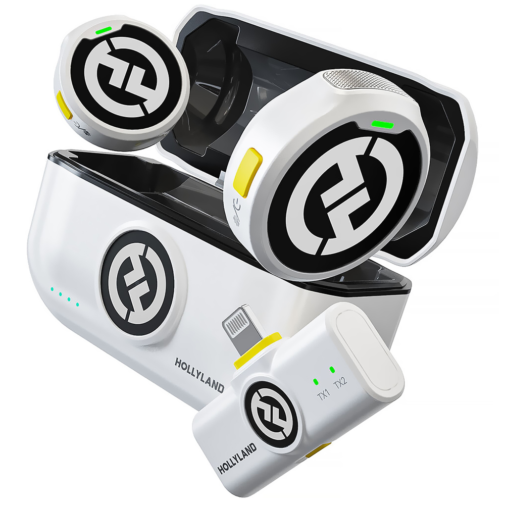 Microfone Hollyland Lark M2 Lavalier Duo Wireless / Lightning - Ivory Branco