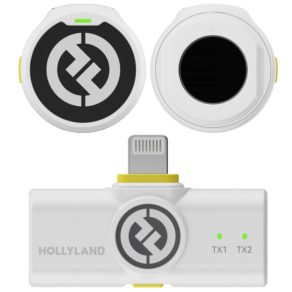 Microfone Hollyland Lark M2 Lavalier Duo Wireless / Lightning - Ivory Branco
