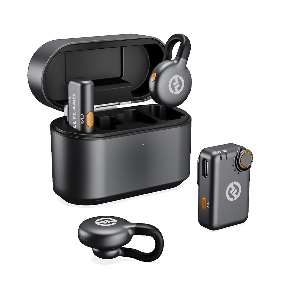 Microfone Hollyland Lark M2S Lavalier Mini Combo Wireless / USB-C - Space Cinza