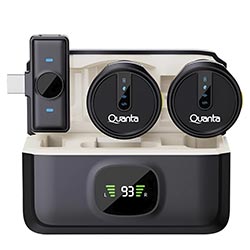 Microfone Quanta QTMDM30 Wireless / USB-C - Preto