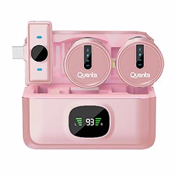Microfone Quanta QTMDM30 Wireless / USB-C - Rosa