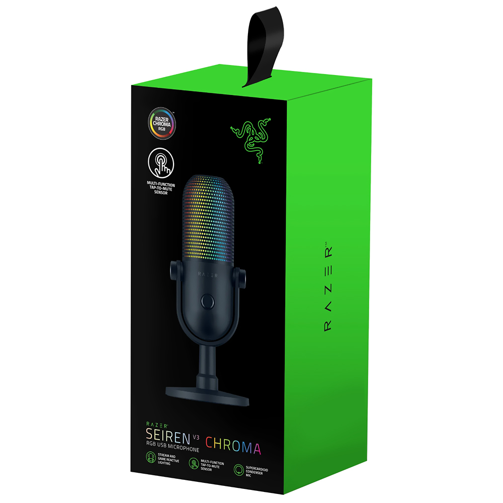 Microfone Razer Seiren V3 Chroma RGB - Preto (RZ19-05060100-R3U1)