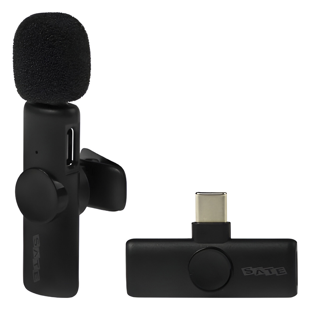 Microfone Satellite A-MK231 Wireless / USB-C - Preto