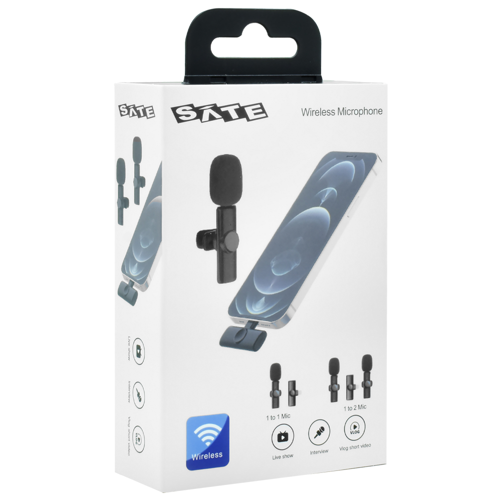 Microfone Satellite A-MK231 Wireless / USB-C - Preto