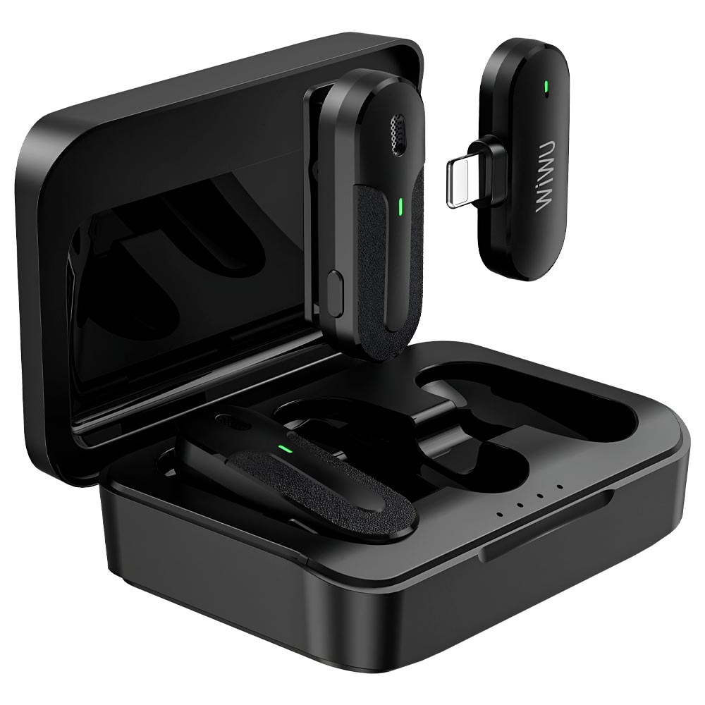 Microfone Wiwu Duo Mini para Smartphone Wireless / Lightning - Preto (WI-WM002)