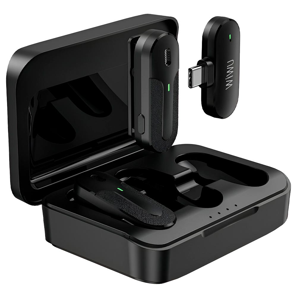 Microfone Wiwu Duo Mini para Smartphone Wireless / Type-C - Preto (WI-WM002)