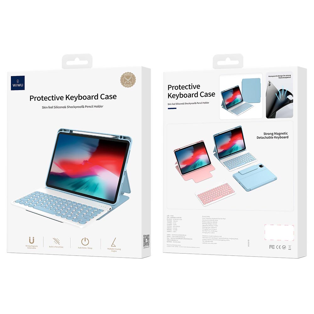 Capa para Ipad Wiwu Protective Keyboard Case Com Teclado 10.2" / 10.5" - Azul