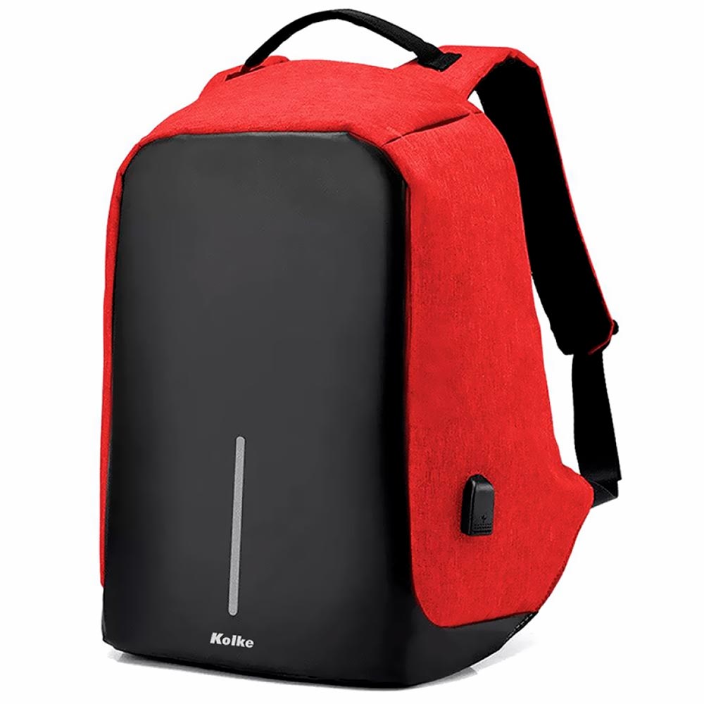 Mochila Anti-Roubo para Notebook Kolke KVM-245 15.6" - Preto / Vermelho