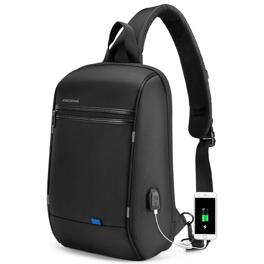 Mochila Cruzada Kingsons A-KS3165W-1 - Preto