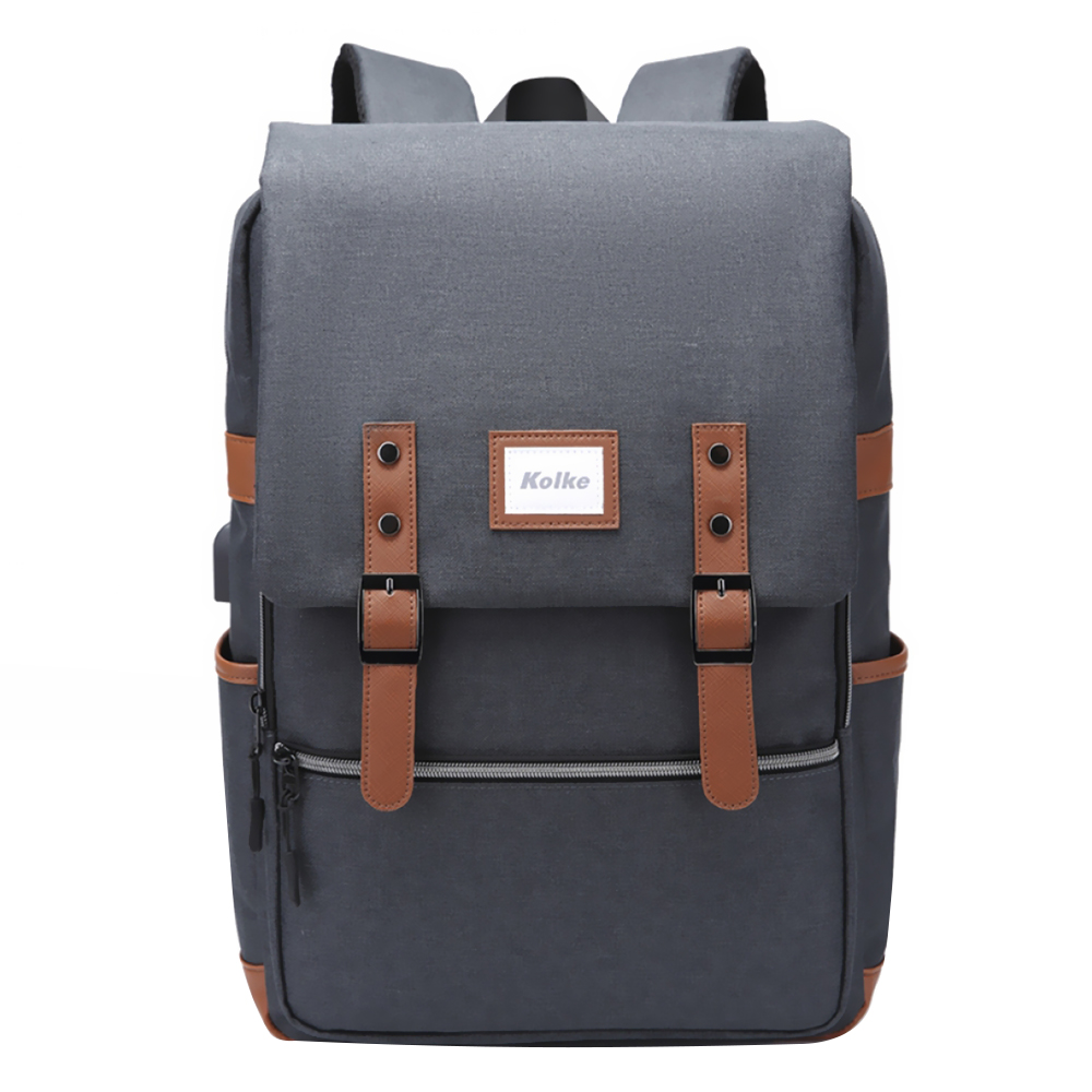 Mochila para Notebook Kolke KVM-534 15.6" - Cinza Oscuro / Marron