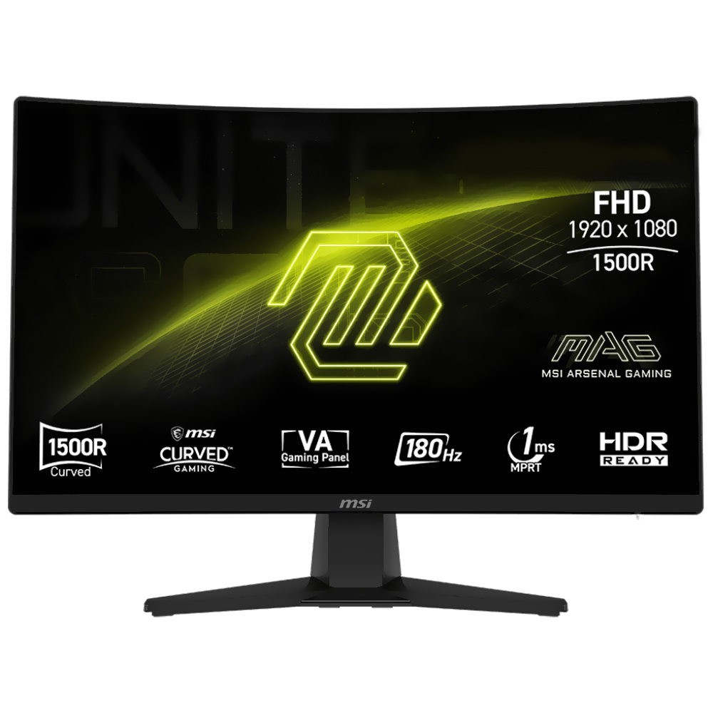 Monitor Gamer MSI Mag 242C 23.6" Full HD Curvo 180Hz / 1Ms - Preto