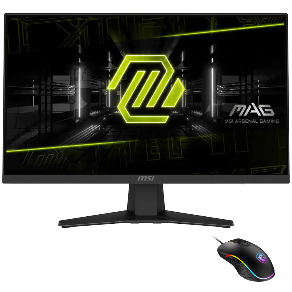 Monitor Gamer MSI Mag 244F 3BCA 23.8" Full HD Rapid IPS 200Hz / 0.5Ms - Preto + Mouse