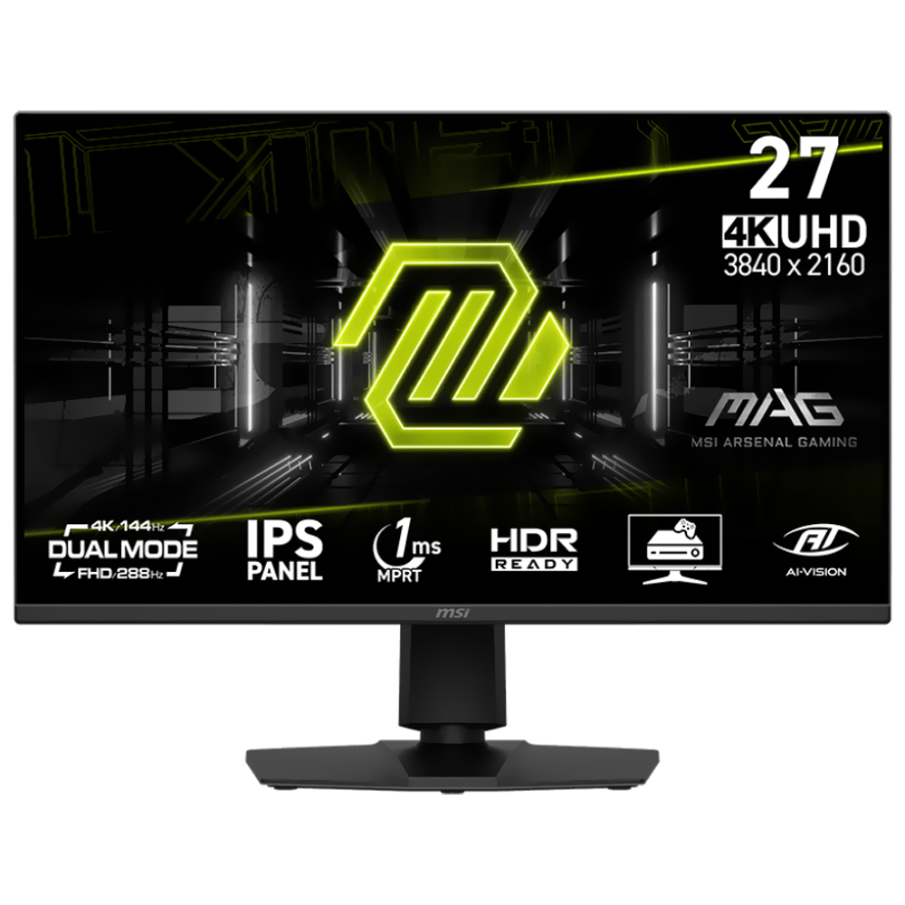 Monitor Gamer MSI Mag 275UPD E14 27" 4K Ultra HD IPS 144Hz / 1Ms - Preto