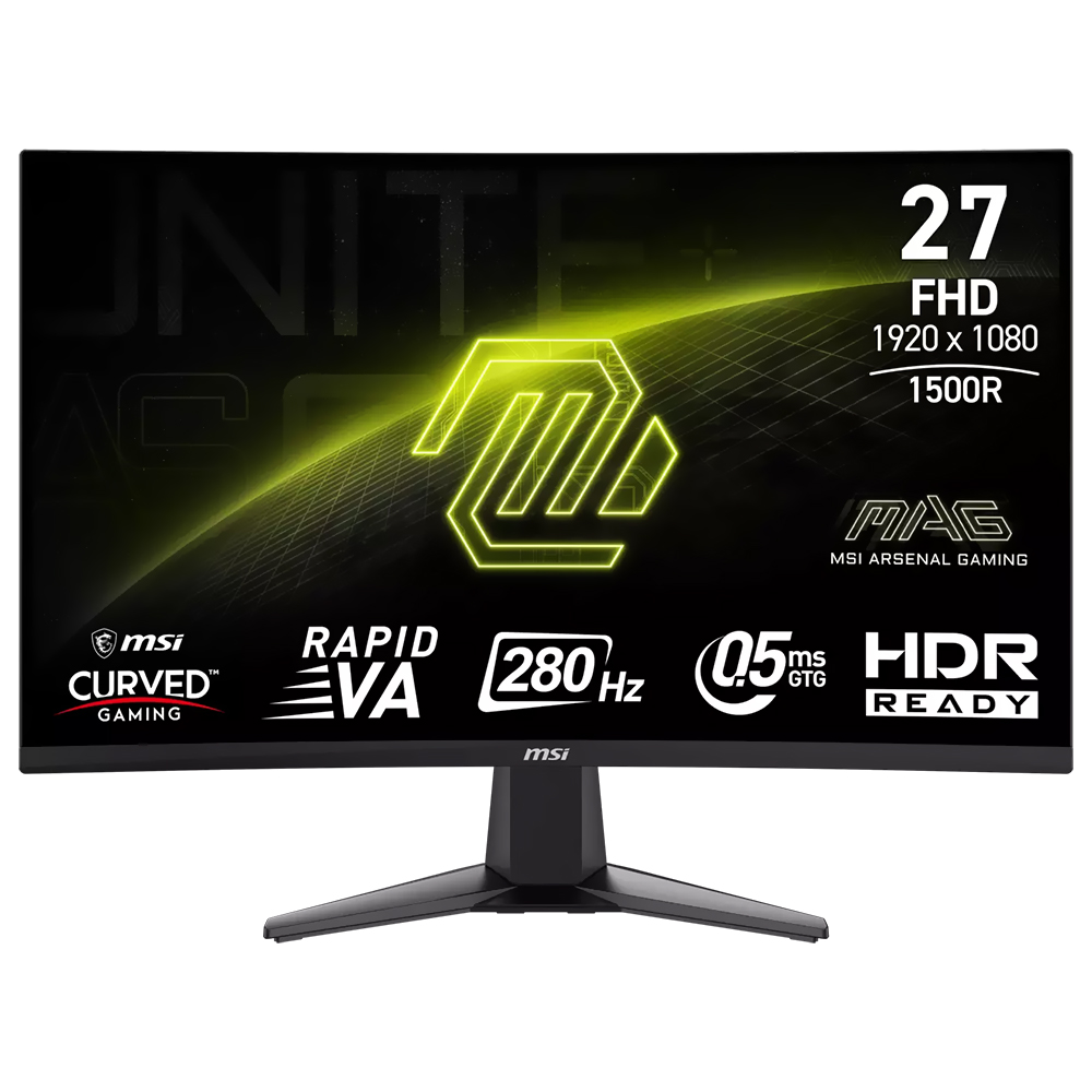 Monitor Gamer MSI Mag 276CXF 27" Full HD Curvo LCD 280Hz / 0.5Ms - Preto