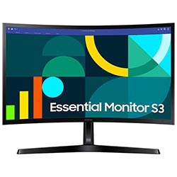 Monitor Gamer Samsung Essential S3 LS24D366GAN 23.5" Full HD Curvo IPS 100Hz / 4Ms - Preto
