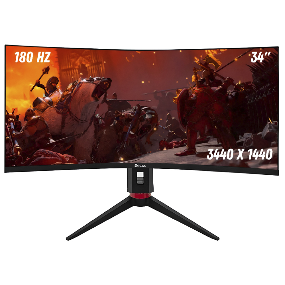 Monitor Gamer Teros TE-3411G 34" UWQHD Curvo VA 180Hz / 1Ms - Preto
