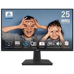 Monitor MSI Pro MP251 25" Full HD LED 100Hz / 1Ms - Preto