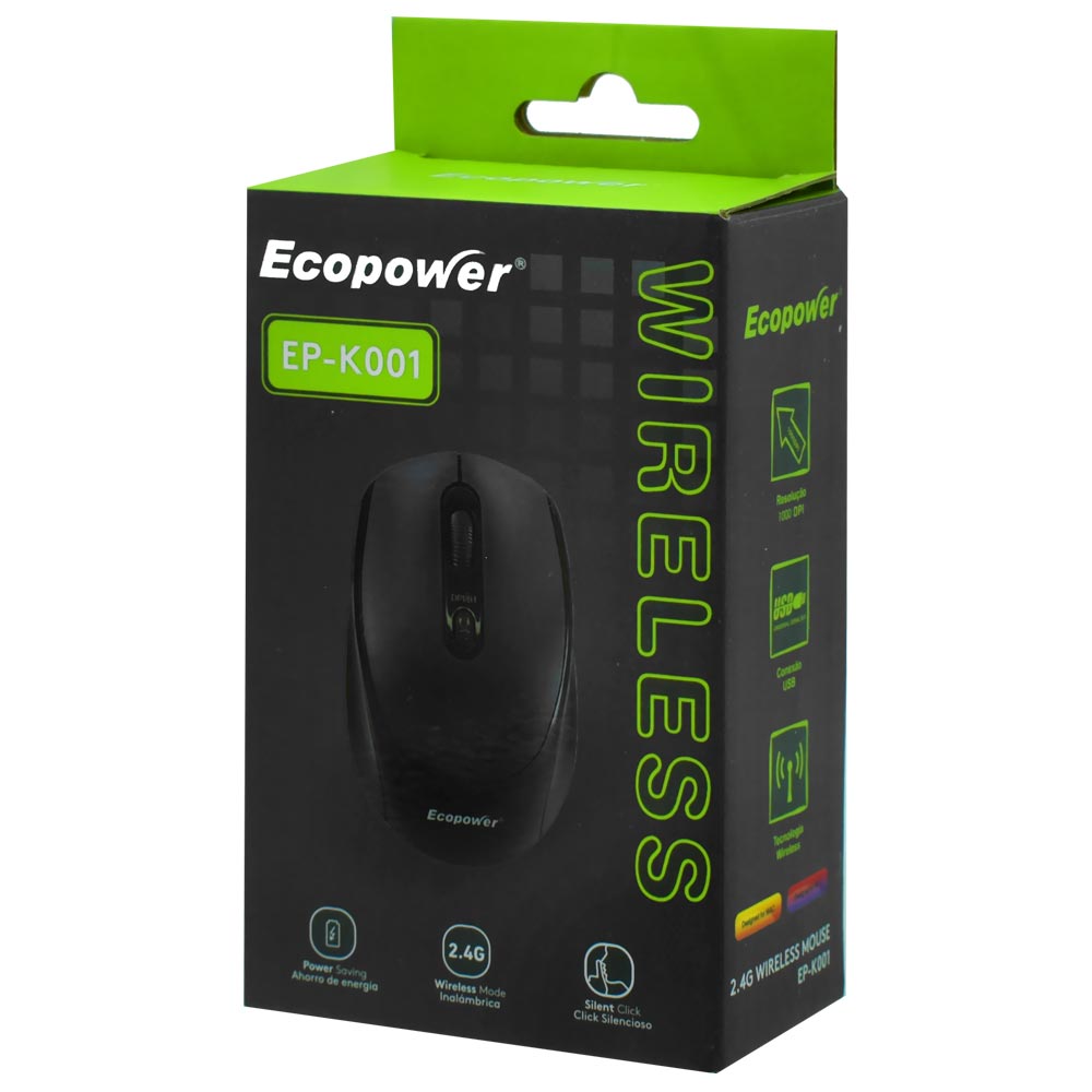 Mouse Ecopower EP-K001 Wireless - Preto