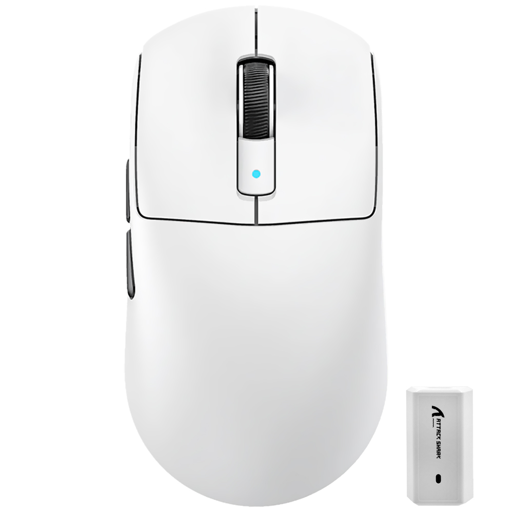 Mouse Gamer Attack Shark R6 Wireless / Bluetooth - Branco