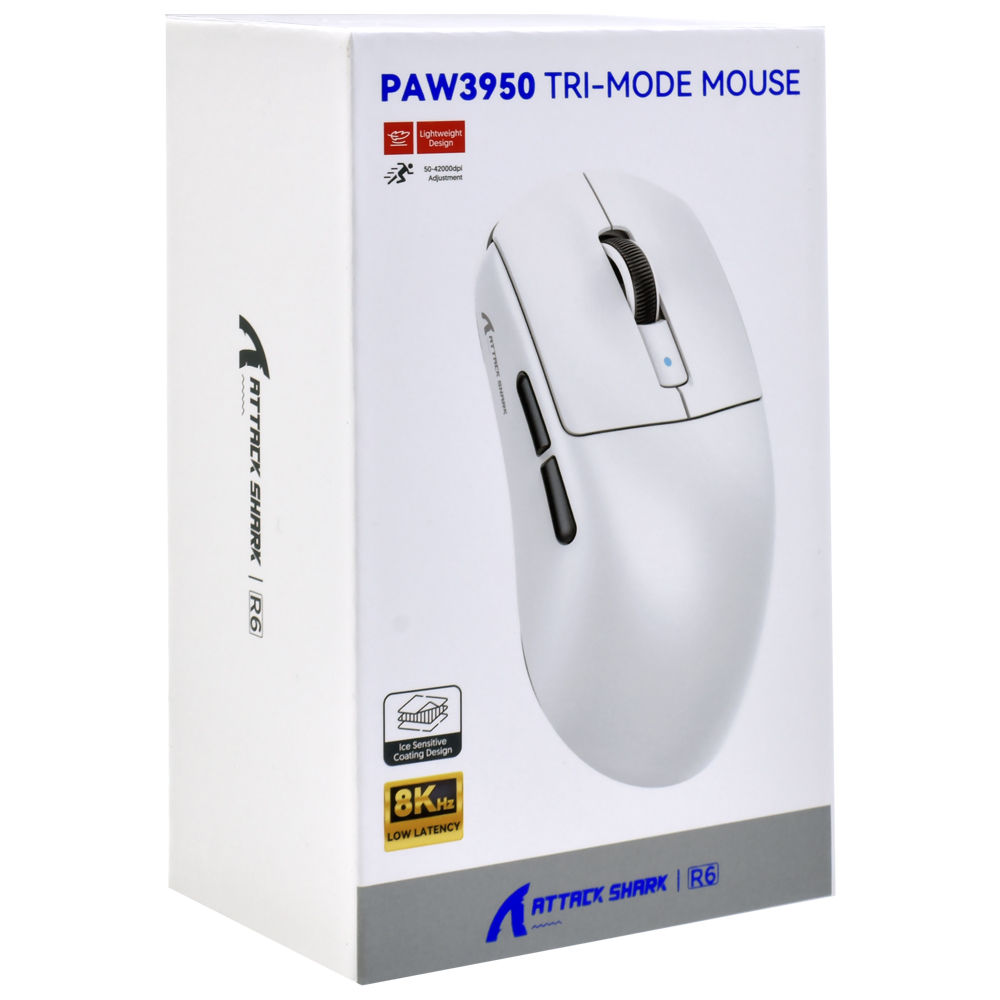 Mouse Gamer Attack Shark R6 Wireless / Bluetooth - Preto