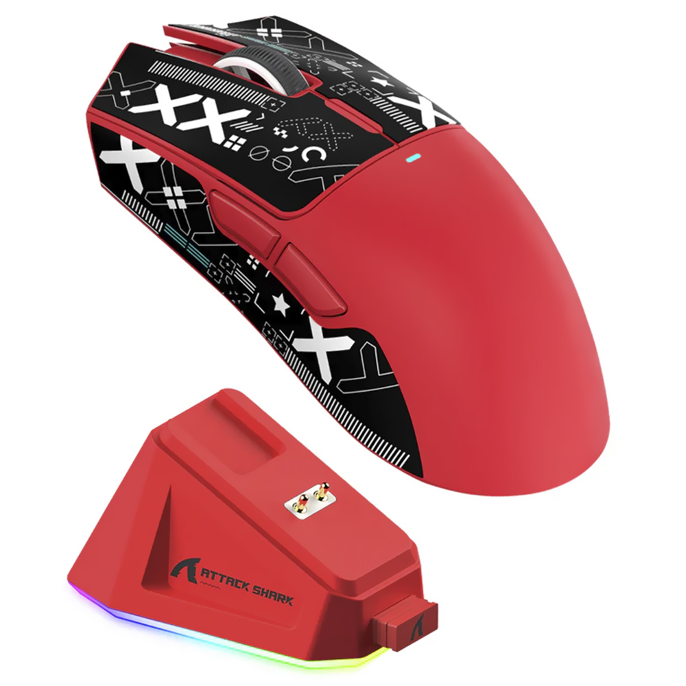 Mouse Gamer Attack Shark X11 Wireless / Bluetooth - Vermelho
