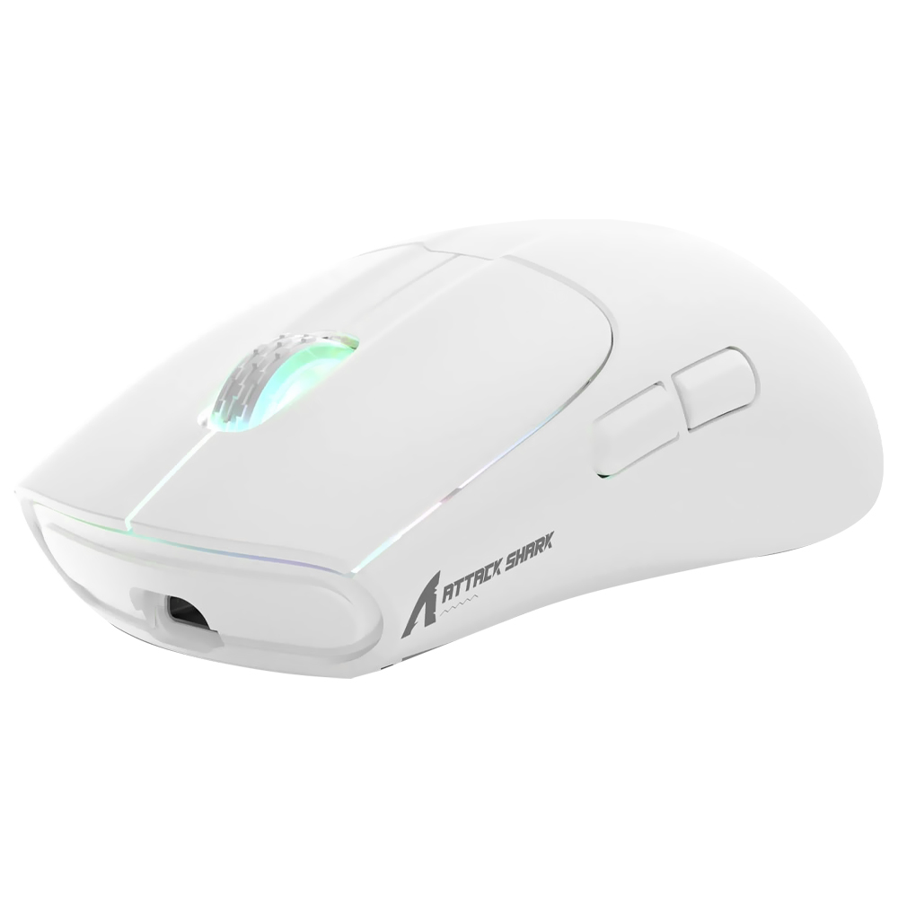 Mouse Gamer Attack Shark X5 Wireless / Bluetooth / RGB - Branco (GBT-26245-2010)