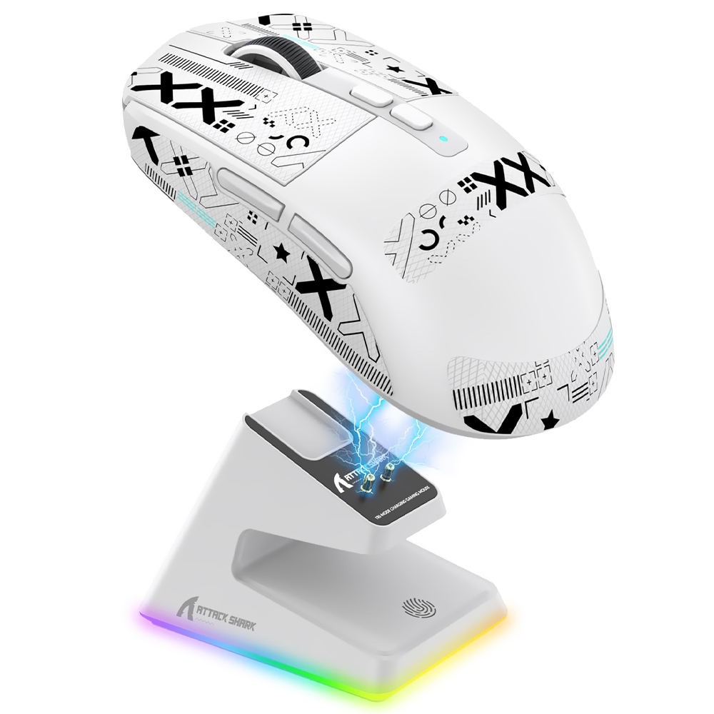 Mouse Gamer Attack Shark X6 Wireless / Bluetooth - Branco