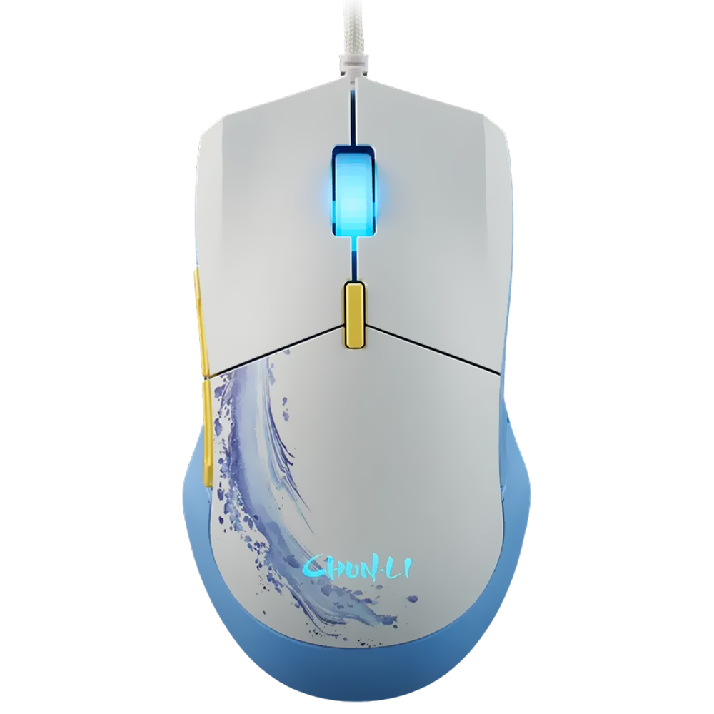 Mouse Gamer Cooler Master MM310 Street Fighter 6 Chun-Li USB / RGB - Branco / Azul (MM-310-WWOL2)