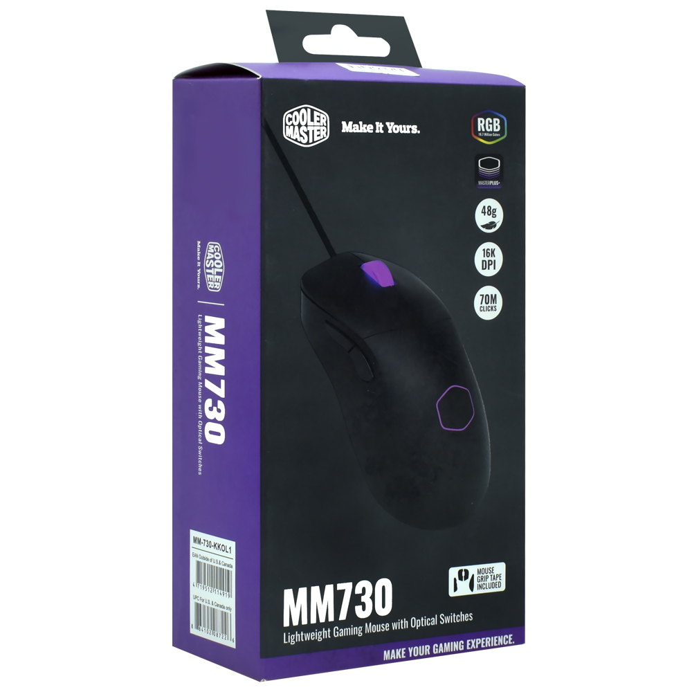 Mouse Gamer Cooler Master MM730 USB / RGB - Preto (MM-730-KKOL1)