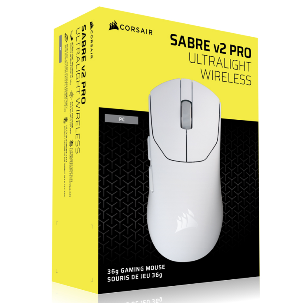 Mouse Gamer Corsair Sabre V2 Pro Ultralight Wireless - Branco (CH-931G001-WW)