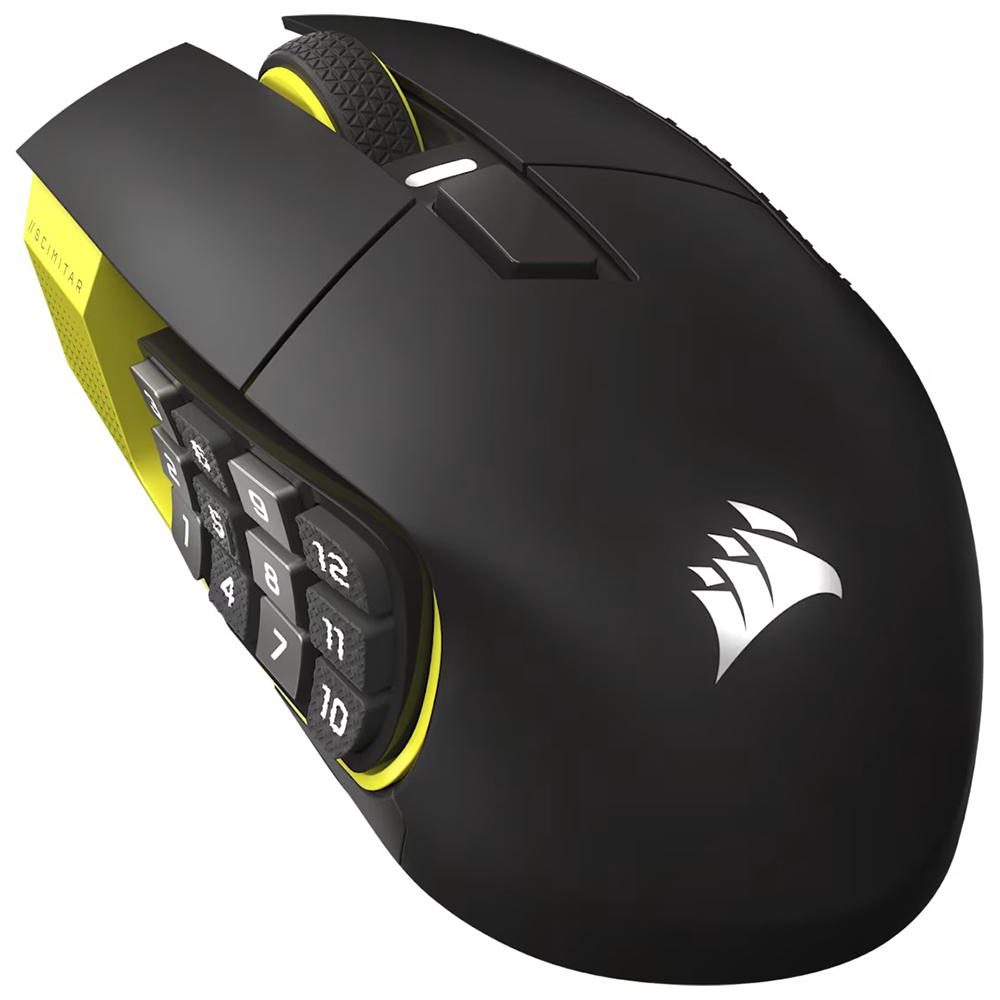 Mouse Gamer Corsair Scimitar Elite SE MMO Wireless - Preto / Amarelo (CH-9314415-WW)
