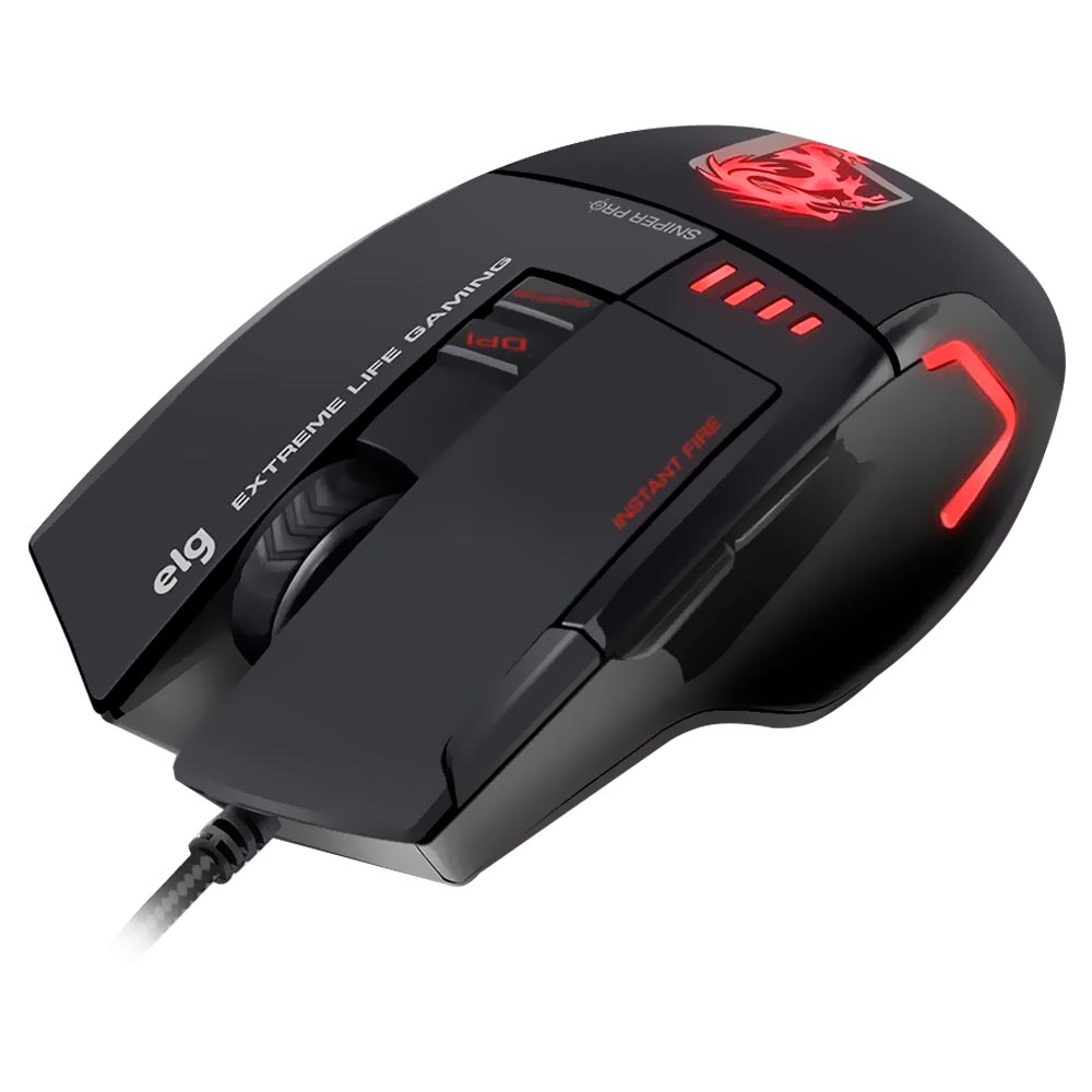 Mouse Gamer Elg MGSP Sniper Pro USB / LED - Preto 