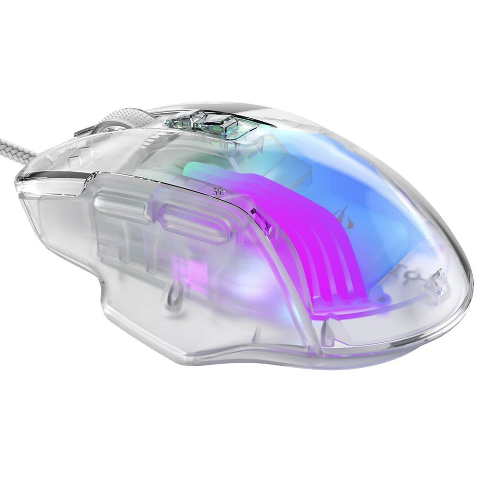 Mouse Gamer Havit MS1011SE GameNote USB / RGB - Branco / Transparente
