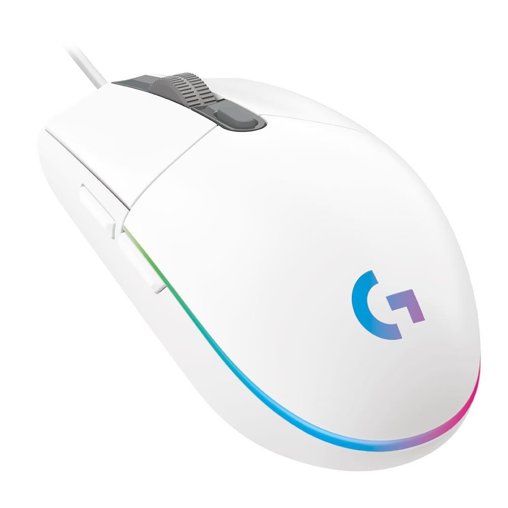 Mouse Gamer Logitech G203 Lightsync USB / RGB - Branco (910-005794)