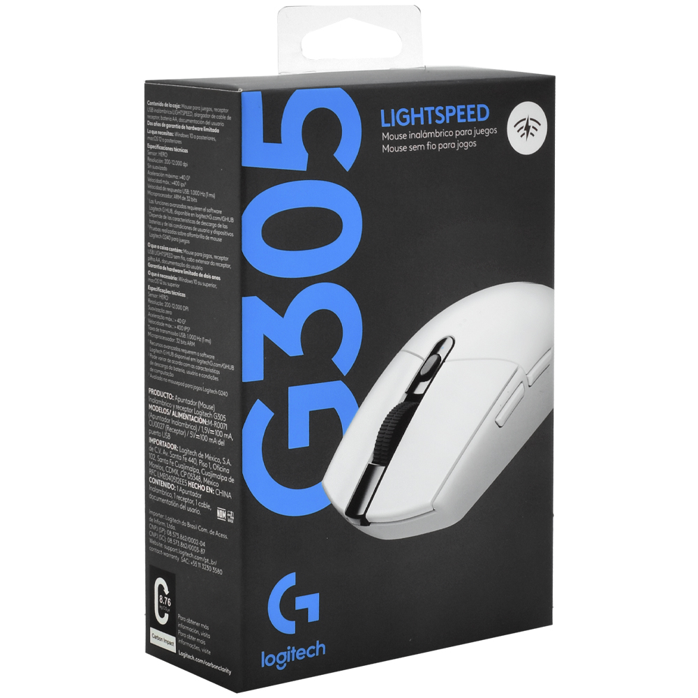 Mouse Gamer Logitech G305 Lightspeed Wireless - Branco (910-005290)