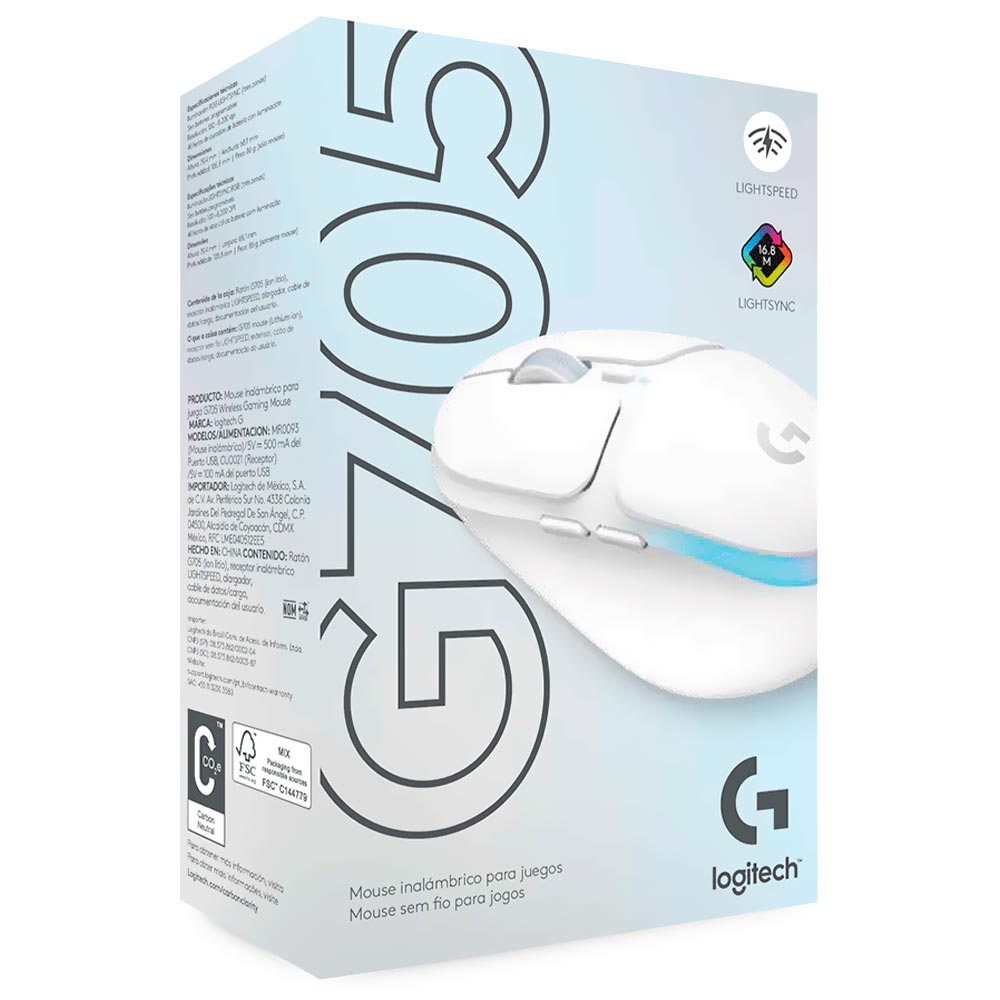 Mouse Gamer Logitech G705 Wireless / RGB - Branco (910-006366)