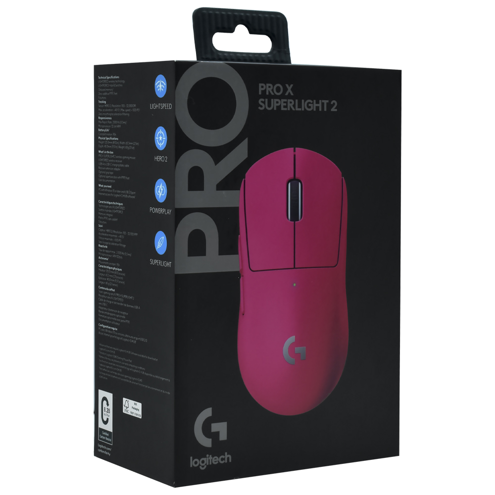 Mouse Gamer Logitech Pro X Superlight 2 Wireless - Rosa (910-006795)