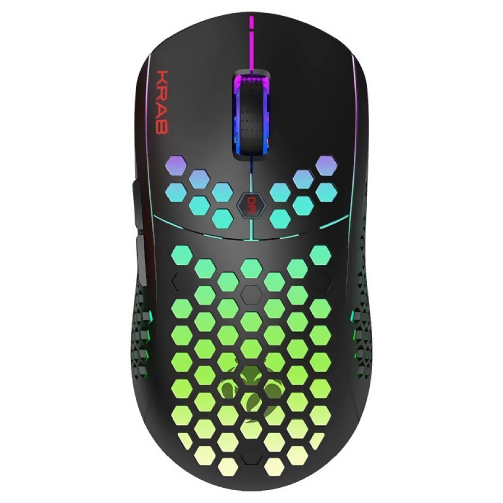 Mouse Gamer Quanta KRAB KBGMD30 Shadow Wireless / RGB - Preto