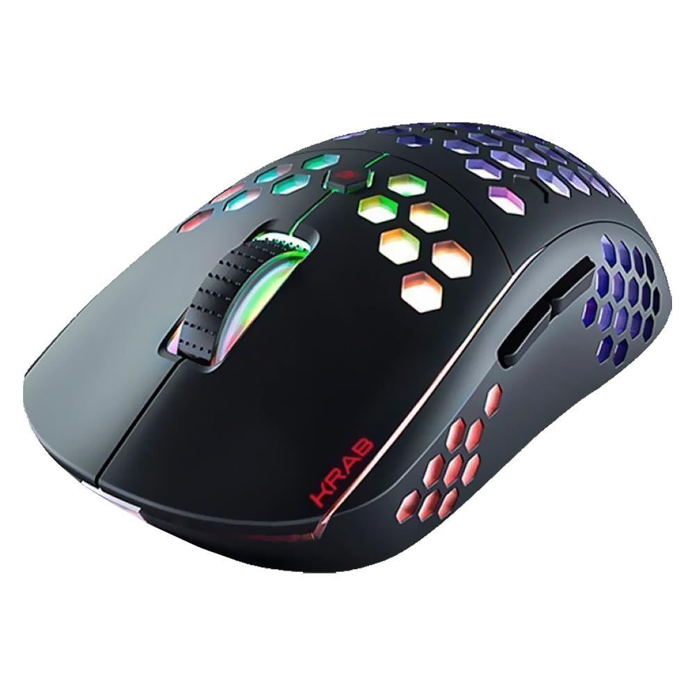 Mouse Gamer Quanta KRAB KBGMD30 Shadow Wireless / RGB - Preto