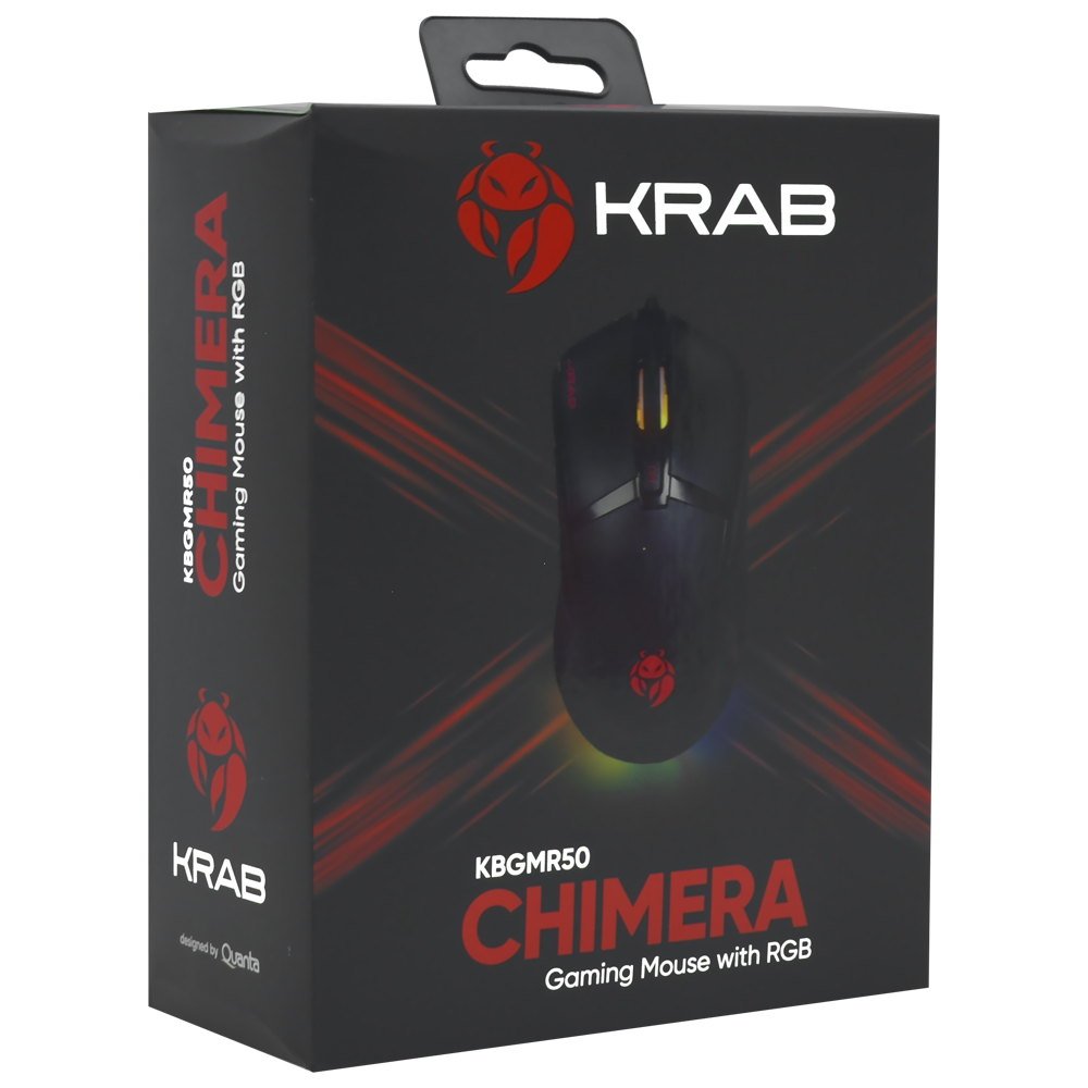 Mouse Gamer Quanta KRAB KBGMR50 Chimera USB / RGB - Preto