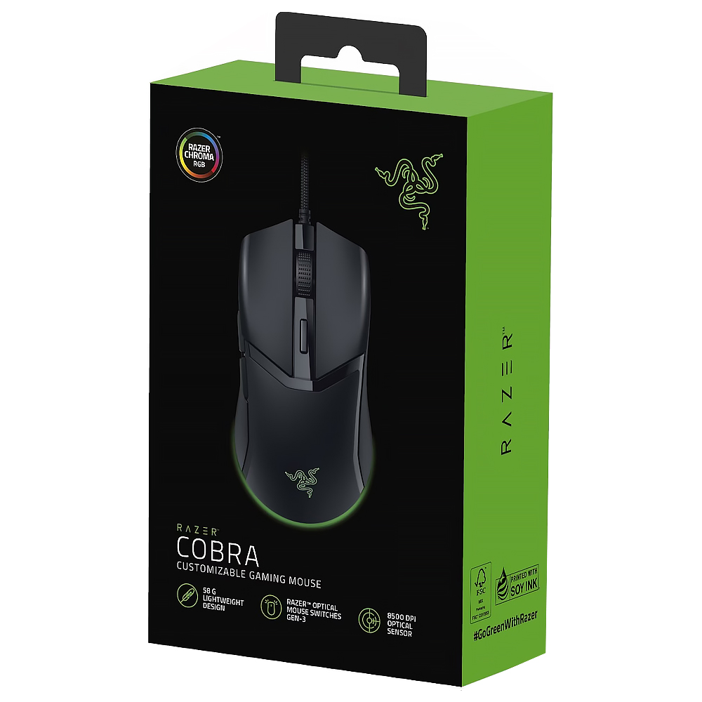 Mouse Gamer Razer Cobra USB / RGB - Preto (RZ01-04650100-R3M1)